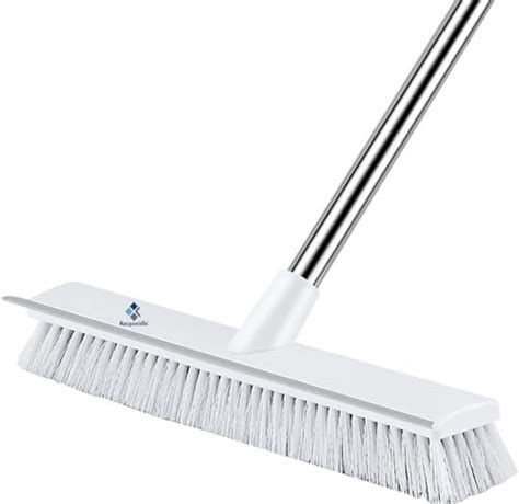 BOOMJOY Stainless Steel Floor Scrub Brush With Long Handle -50" Stiff ...
