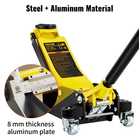 VEVOR 3 Ton Low Profile Aluminum Steel Racing Floor Jack Dual Pump Lift ...