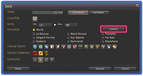 FFXIV Player Search Menu Endwalker 6.0