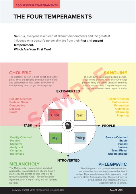 Sample Report: Uncover Your Temperament with Our Assessment