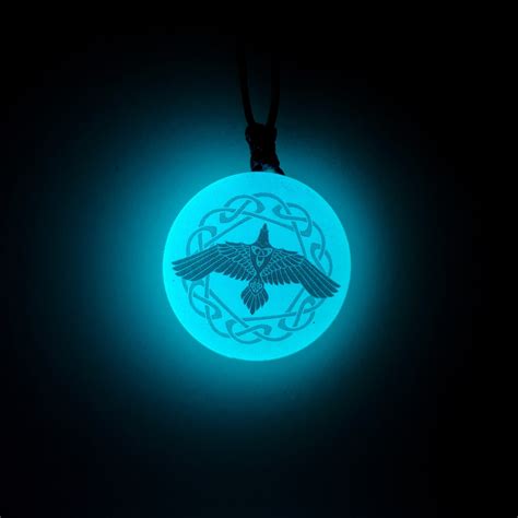 Odin’s Ravens Vikings Blue Glow in Dark Resin Handcrafted Pendant – Six ...