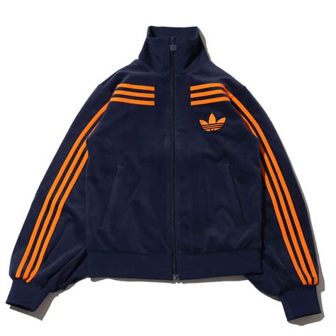 adidas 70S VELOUR TRACKTOP NINDIG （アディダス 70S ベロア ベッケンバウアー トラックトップ-ネイビー ...