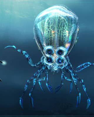 Download wallpaper fiction, the ocean, diver, Medusa, art, Subnautica ...