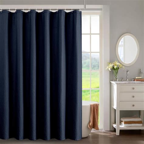 Navy Blue Shower Curtain for Bathroom 84 Inches Eatra Long, 3D Embossed ...