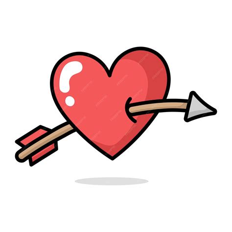 Premium Vector | Arrow through heart cartoon style