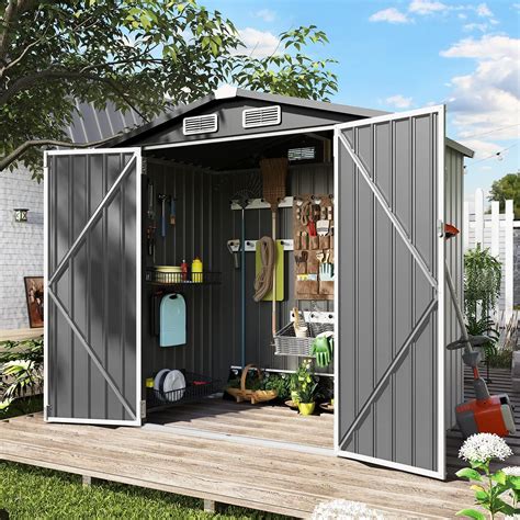 Buy LAUSAINT HOME Outdoor Storage Shed, 6x4 ft Metal Sheds & Outdoor ...