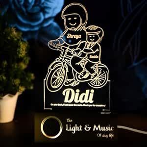 ZOCI VOCI Acrylic Personalized Engraved LED Name Lamp -Rakhi Gift For ...