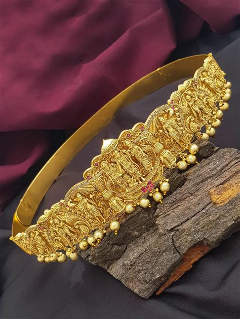 Premium Gold Plated Designer adjustable Waistbelt / vadiyannam with CZ ...