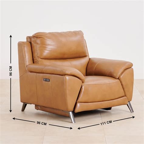 Buy (Refurbished) Reims Half Leather 1-Seater Electric Recliner - Brown ...