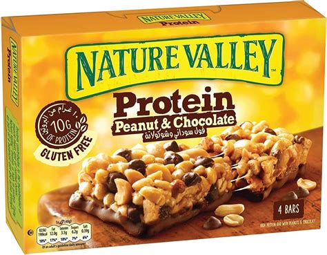Nature Valley Protein Bar Box of 4 Bars, Chocolate Peanut Butter, High Protein Energy Bar, Low ...