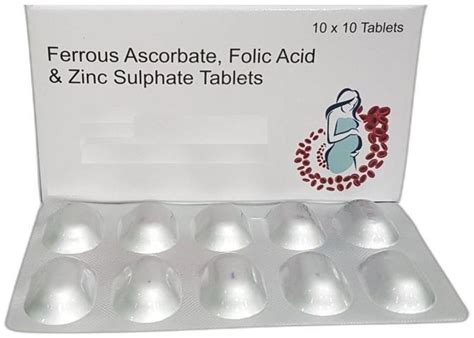 Ferrous Ascorbate Folic Acid Zinc Sulphate Tablets Exporter, Supplier ...
