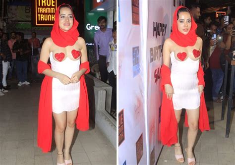 Urfi Javed Aka Uorfi Javed Out In White And Red Dress Cover Her Upper ...