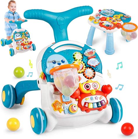 Mokshith Baby Sit To Stand Learning Walkers & Activity Table, 2 In 1 ...