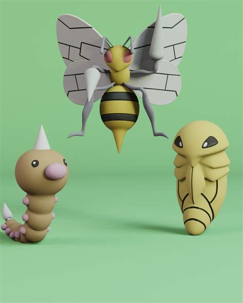 STL file Weedle Evolution Pack(weedle, kakuna, beedrill) 🐉 ・3D printer ...