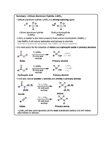 Reaction - informative - Summary Lithium Aluminum Hydride, LiAIH4 ...