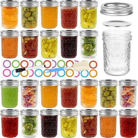 Amazon.com: Mcupper 30 Pack Mason Jars 8 oz, Half Pint Canning Jars ...