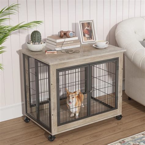 Amazon.com : IchbinGo Dog Crate Furniture, Wooden Dog Crate Table, 31.5 ...