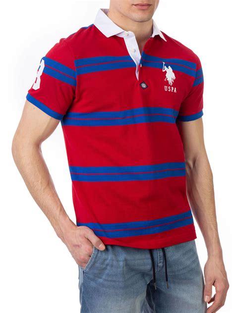 Men’s Rugby Stripe Pique Polo Shirt