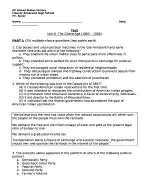 AP United States HistoryEleanor Roosevelt High School Doc Template ...