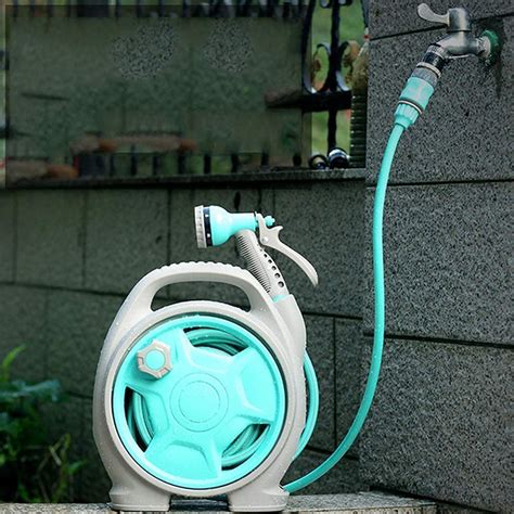 Lookmint Retractable Garden Hose Reel 7 Function Sprayer Wall Mounted ...