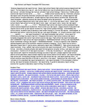 Fillable Online jntf High School Lab Report Template PDF ...