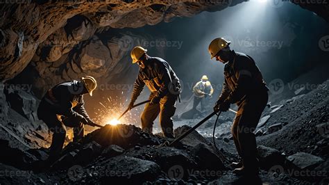 activities of mining workers, mining companies 46252191 Stock Photo at Vecteezy