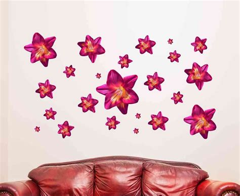 Decals Design 'Purple Lily Flowers Blowing' Wall Sticker (PVC Vinyl, 50 ...