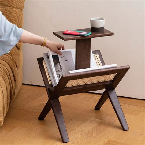 Shop Eider Solid Ash Wood & Rattan End Table In Natural Oiled Finish ...