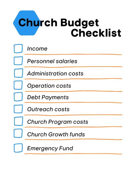 》Printable Church Budget Template