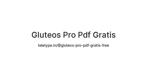Gluteos Pro Pdf Gratis — Teletype