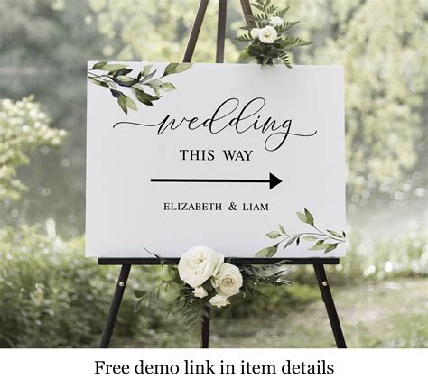 Party Supplies Vintage Wedding Ceremony Sign with Arrow Ceremony This ...