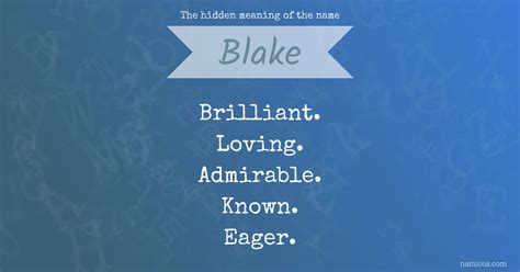 The hidden meaning of the name Blake | Namious