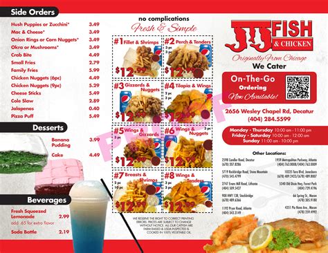 JJ Fish & Chicken menu in Stockbridge, Georgia, USA