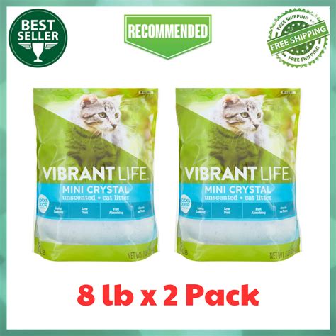 Vibrant Life Mini Crystal Unscented Cat Litter, 8 lb ( 2 Pack ) - NEW ...