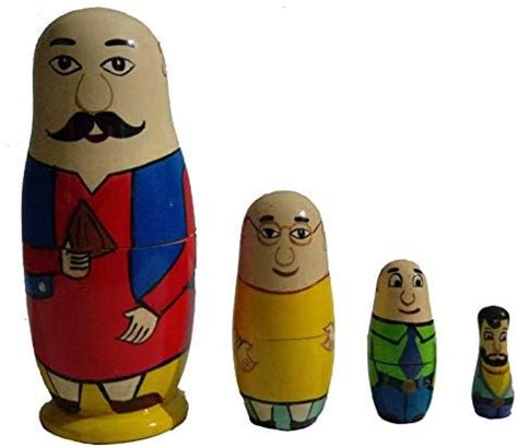 Buy Crafts India Handcrafted Wooden nested dolls-Motu Patlu Stacking ...