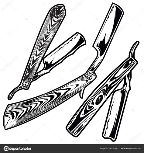 Barber Straight Razor Drawing