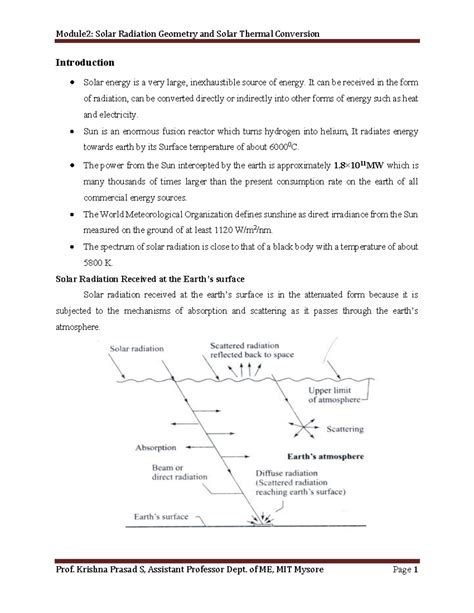 Module 2: Solar Radiation Geometry & Thermal Conversion Overview - Studocu