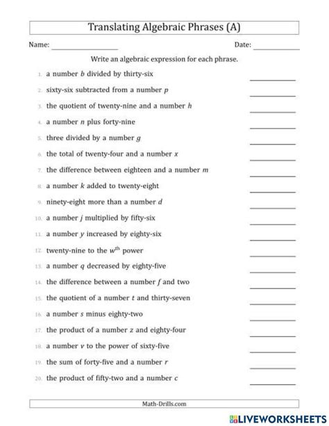 Image result for Multiplying Algebraic Basic Worksheet