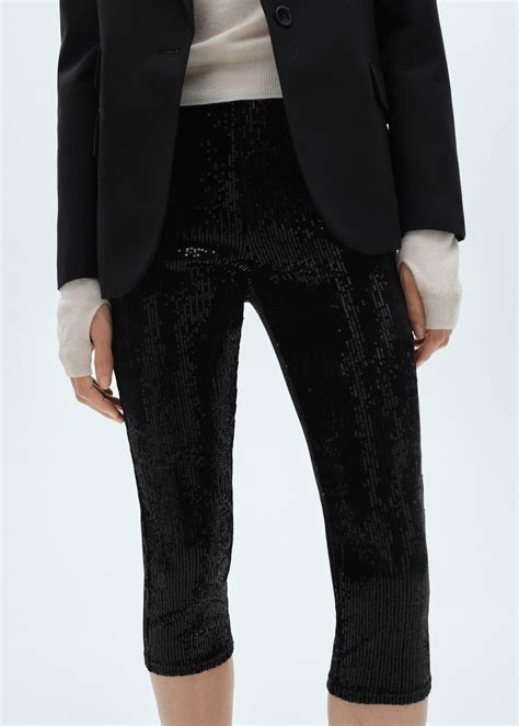 Leggings capri lentejuelas - Mujer | MNG Ecuador