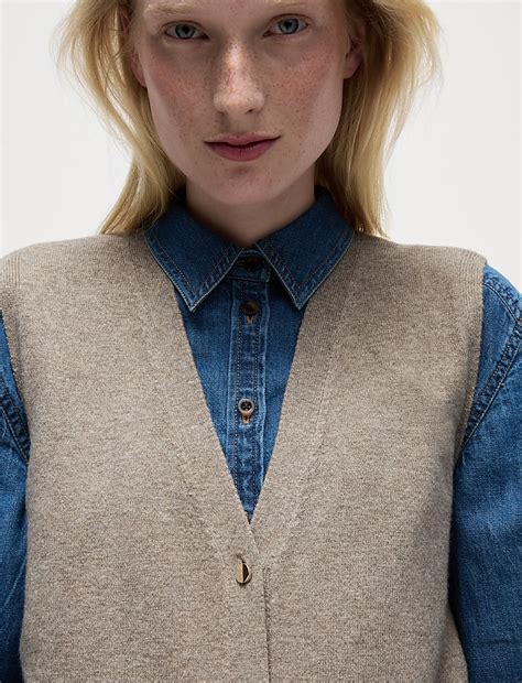 Buy Air-Yarn V-Neck Knitted Waistcoat at Marks & Spencer