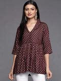 Buy Maroon Printed Rayon A-Line Kurti Online at Rs.519 | Libas