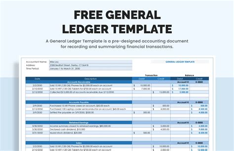 Free Excel Ledger Template - Free Word Template