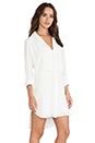 krisa Long Sleeve Shirt Dress in Ivory | REVOLVE
