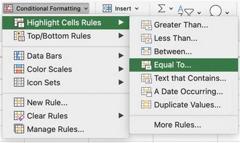 Image result for Conditional Formatting in Excel Menu