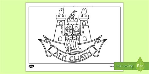 Dublin County Crest Colouring Sheet - Twinkl Resources