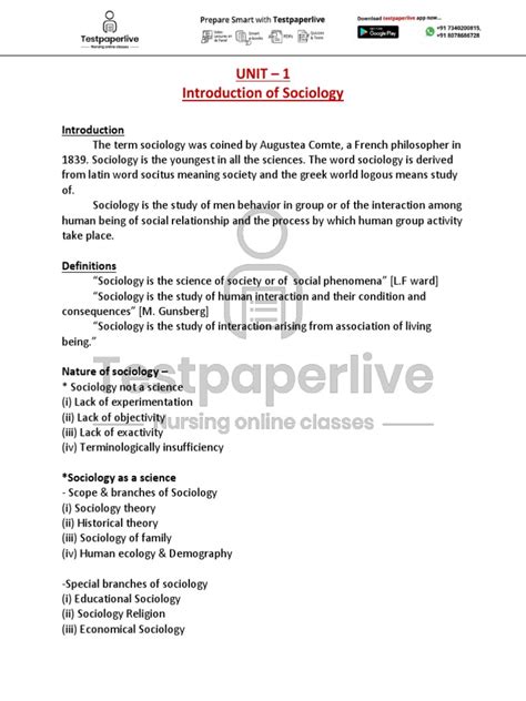 Image result for Sociology Lecture Notes PDF