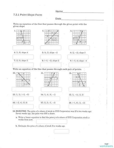 Point-Slope Form Practice Problems 的图像结果