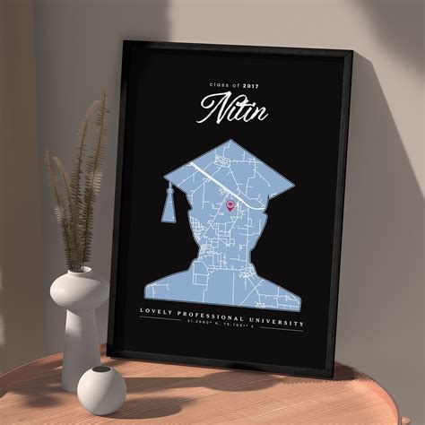 Personalized Black Memory Wall Graduation Map For Him – Ritwikas