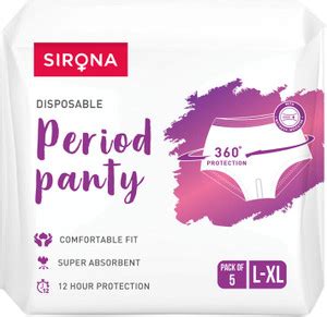 SIRONA Super Absorbent Disposable Period Panties for Women with 12 Hr ...