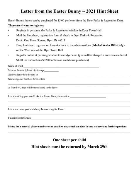 Free Printable Easter Bunny Letter Templates [PDF, Word] Editable